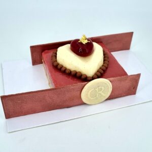 Gâteau Saint Valentin - Cœur vanille framboise - Christophe Rhedon